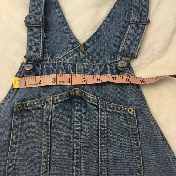 Old Navy Blue Distressed Denim Overalls Rompers - Picture 10 of 16